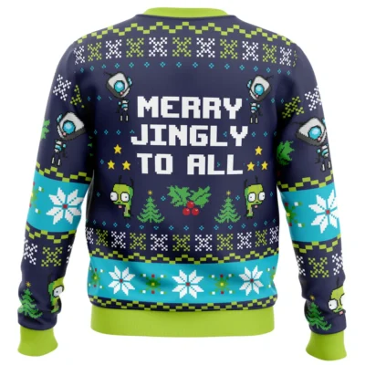 Merry Jingly Invader Zim PC men sweatshirt BACK mockup - Invader Zim Merch